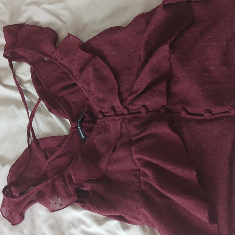 Abercrombie & Fitch Maroon Textured Top